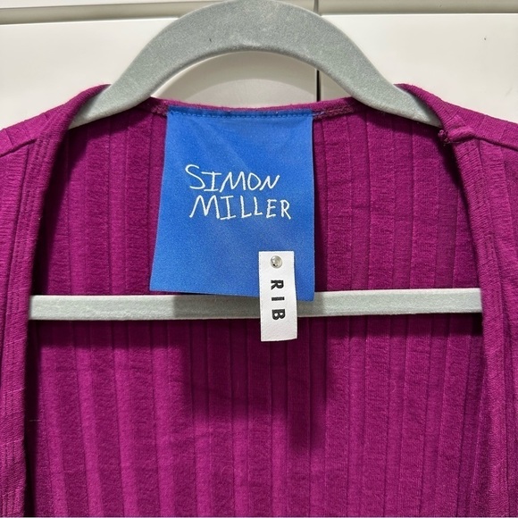 Simon Miller Rib Long Ribbed Knit Cardigan Purple Size Extra Small - Picture 5 of 8